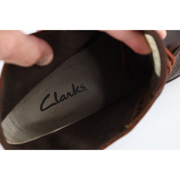 Vintage Clarks Mens 11 M Distressed Leather Ankle Chukkas Chukka Boots Oxblood main image 6
